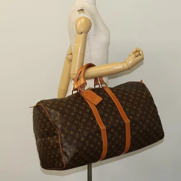 LOUIS VUITTON Monogram Keepall 55 Boston Bag M41424 LV Auth 131290 - Picture 15 of 16